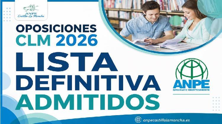 Concurso - Oposición Maestros 2026. Listas definitivas de admitidos y excluidos