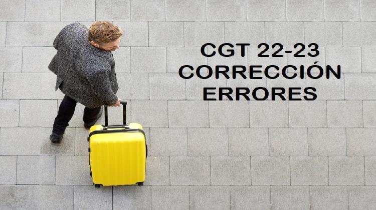 Corrección errores CGT Estatal resoluciones 07/10/2022 Maestros, EEMM e Inspectores.