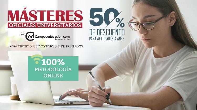 Elige tu Máster Oficial Online con un 50% descuento