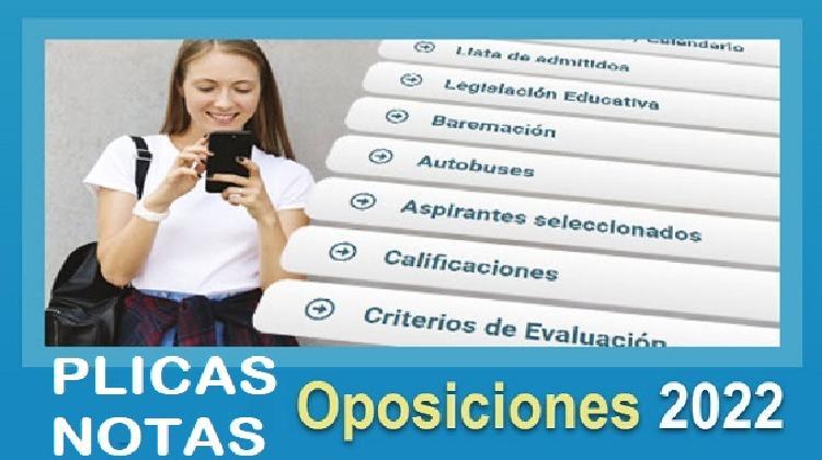 Enlace acceso a notas y apertura de plicas. Oposición CLM Maestros 2022