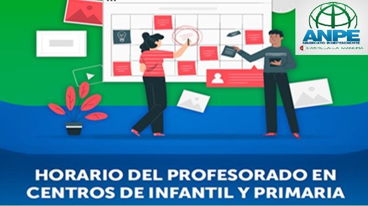 Maestros. Boletín Calcular Horario Profesorado en Centros de Infantil y Primaria en CLM. Horas asignadas a cada función.