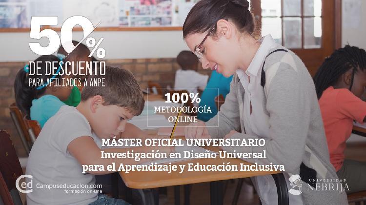 Máster Oficial en Diseño Universal para el Aprendizaje con un 50% de descuento.