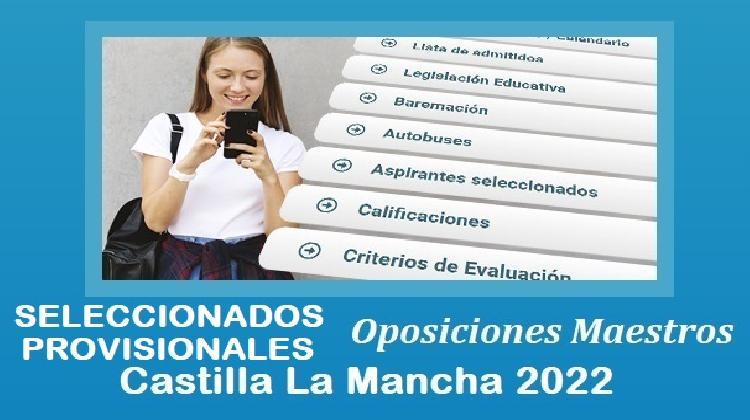 Listas provisionales de seleccionados. Concurso - oposición Maestros 2022