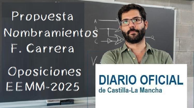 Oposición EEMM 2025 CLM. Propuesta nombramiento funcionario/a de carrera de Cuerpos EEMM, con efectos de 1-sep-26