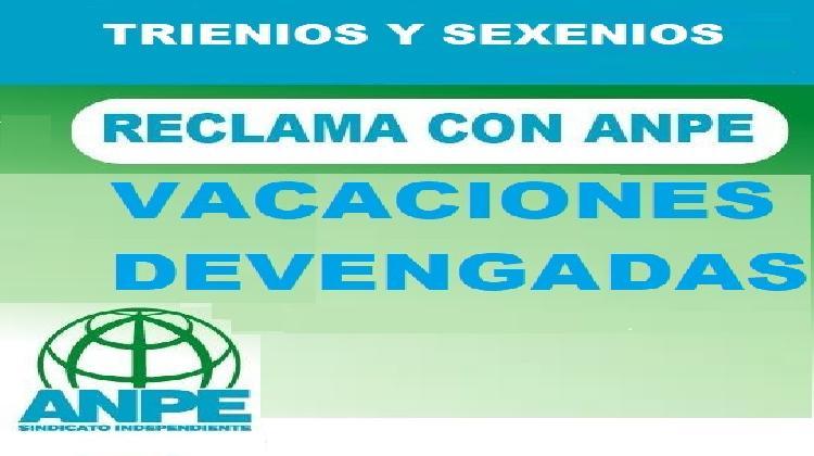 Modelo Solicitud REGULARIZACIÓN TRIENIOS Y SEXENIOS por tiempo de Vacaciones Devengadas conseguido por ANPECLM