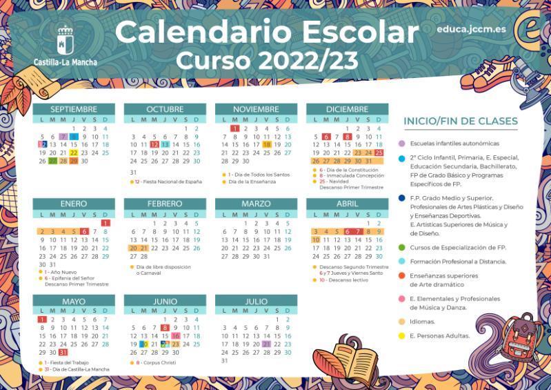 Nervio Sinewi Alfombra calendari escolar 2023 foso Oír de dulce