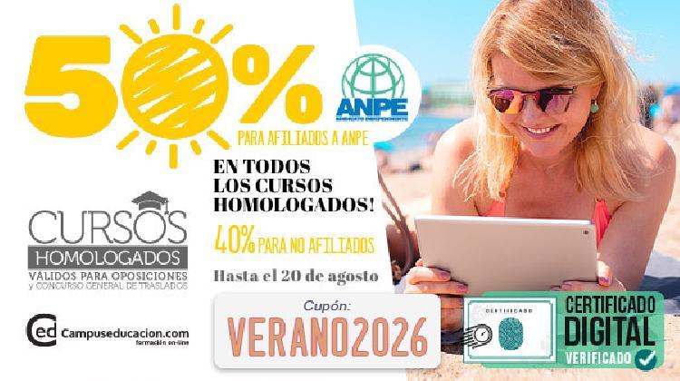 Este verano, suma méritos con un 50% de descuento en cursos homologados