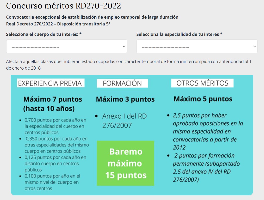 ANPE Concurso méritos Estatal