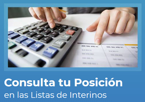 Servicio Consulta tu posición en las listas de Interinos