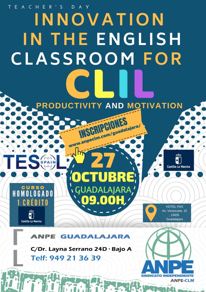 Cartel Teacher's day. Innovation in the English classroom for CLIL